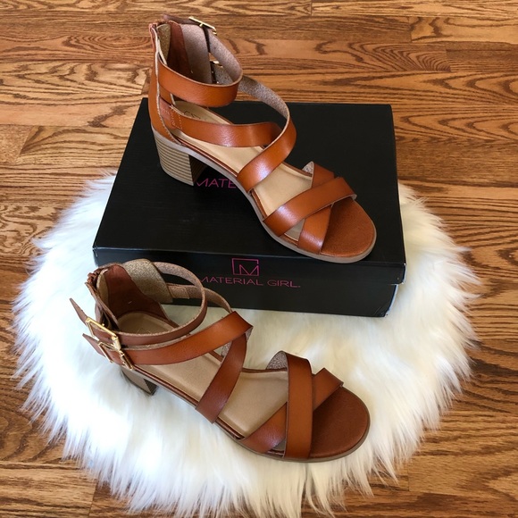 material girl danee block heel city sandals